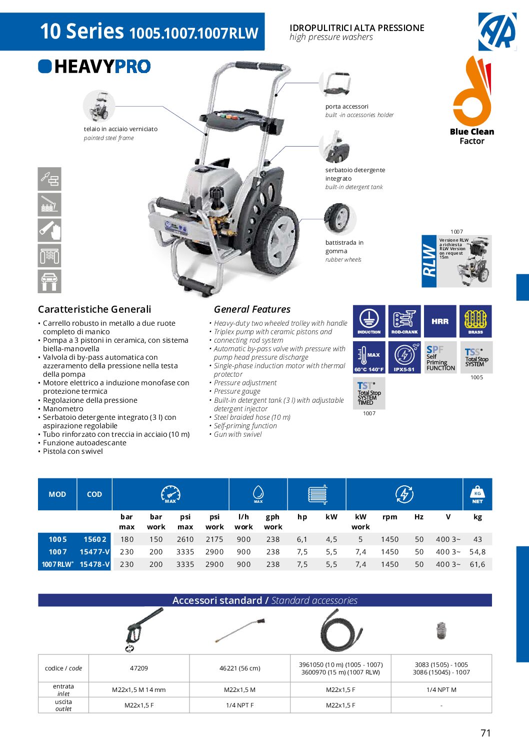 IDROPULITRICI ACQUA FREDDA TRIFASE AR 1007 - immagine 2
